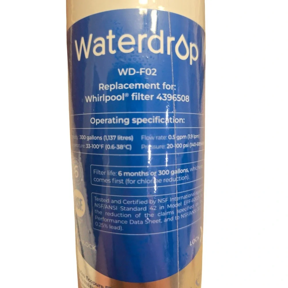 Whirlpool Waterdrop WD-F02 Refrigerator Water Filter. Replacement 4396508‎